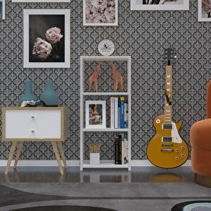 Kitaplık Süper Ga 090*40*19 Byz 3 Katlı Tek Bölme Ofis Mutfak Banyo Dolabı Arkalıksız Beyaz