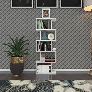 Kitaplık Raf Diba1 Byz 129x040x19 Banyo Kiler Ofis (m) Beyaz