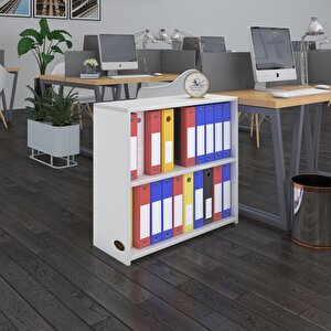 Klasörlük Raflı Burutay Byz 70*80*30 Kitaplık Ofis Arkalıksız Beyaz