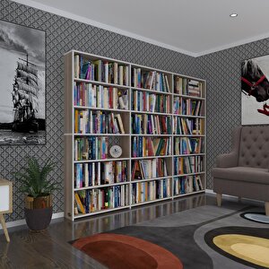 Kitaplık Süper Ga 180*240*19 Crd 6 Katlı 3 Bölme Çift Bölme Opsiyonlu Ofis Mutfak Banyo Dolabı Arkalıksız Beyaz