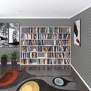 Kitaplık Süper Ga 180*240*19 Byz 6 Katlı 3 Bölme Çift Bölme Opsiyonlu Ofis Mutfak Banyo Dolabı Arkalıksız Beyaz