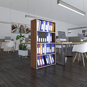 Klasörlük Raflı Erlinay Cvz 140*80*30 Kitaplık Ofis Arkalıksız Beyaz