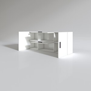 Hazır Mutfak Lucida Byz 060*150*32 Mutfak Banyo Dolabı Kapaklı Raflı Beyaz