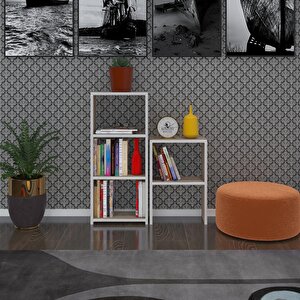 Kitaplık Süper Ga 150*40*19 Crd 5 Katlı Tek Bölme Çift Bölme Opsiyonlu Ofis Mutfak Banyo Dolabı Arkalıksız Beyaz