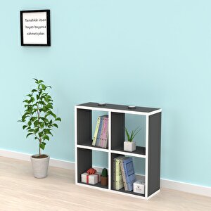 Kitaplık Gülbin 060*060*20 Gri Duvar Rafı Beyaz