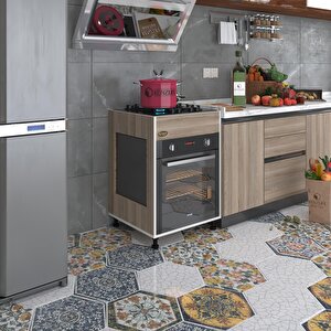 Ankastre Modülü Kabini Haya Busa3 Crd 85*60*56 Fırın Ocak Dolabı Ayarlı Ayaklı Üstten Beyaz