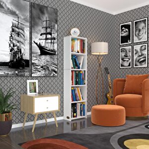 Kitaplık Süper Ga 150*40*19 Byz 5 Katlı Tek Bölme Çift Bölme Opsiyonlu Ofis Mutfak Banyo Dolabı Arkalıksız Beyaz