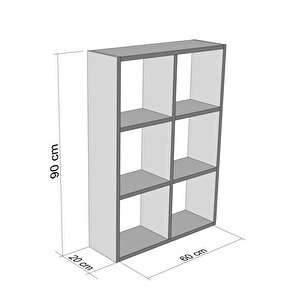 Kitaplık Güher 90x20 Gri Duvar Rafı Gri