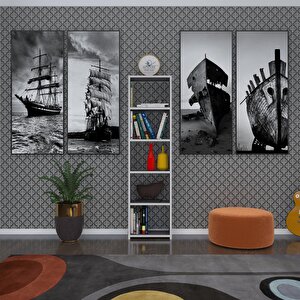 Kitaplık Süper Ga 150*40*19 Gri 5 Katlı Tek Bölme Çift Bölme Opsiyonlu Ofis Mutfak Banyo Dolabı Arkalıksız Beyaz