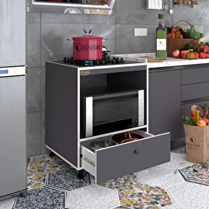 Ocak Dolabı Piraye Gri 85*70*60 Xlarge Çekmeceli Hazır Mutfak Ankastre Gömme Ocak Için Gri