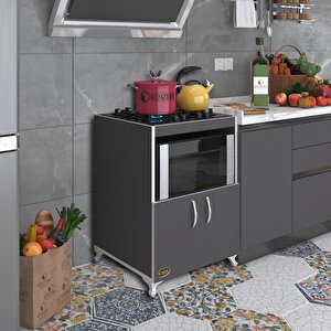 Ocak Dolabı Bade Gri 85*60*57 Mutfak Modül Mini Fırın  Ankastre Ocak Için Gri