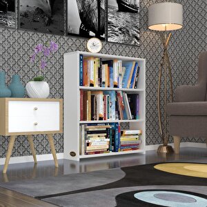 Kitaplık Süper Ga 090*80*19 Byz 3 Katlı Tek Bölme Ofis Mutfak Banyo Dolabı Arkalıksız Beyaz