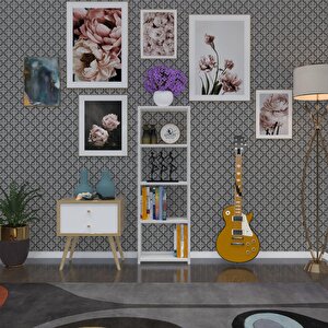 Kitaplık Süper Ga 120*40*19 Byz 4 Katlı Tek Bölme Ofis Mutfak Banyo Dolabı Arkalıksız Beyaz