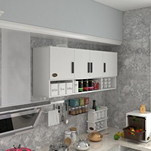 Hazır Mutfak Konsta Byz 060*150*32 Mutfak Banyo Dolabı Kapaklı Raflı Beyaz
