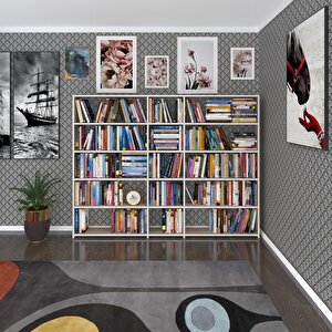 Kitaplık Süper Ga 150*200*19 Crd 5 Katlı 3 Bölme Çift Bölme Opsiyonlu Ofis Mutfak Banyo Dolabı Arkalıksız Beyaz