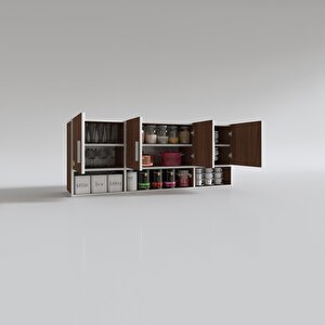 Hazır Mutfak Konsta Cvz 060*150*32 Mutfak Banyo Dolabı Kapaklı Raflı Ceviz