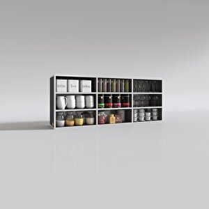 Hazır Mutfak Orela Gri 060*150*22 Mutfak Banyo Dolabı Kapaksız Raflı Gri