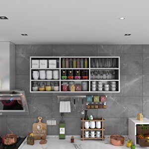 Kenzlife Hazır Mutfak Orela Gri 060*150*22 Mutfak Banyo Dolabı Kapaksız Raflı