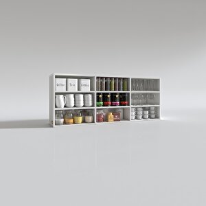 Hazır Mutfak Orela Byz 060*150*22 Mutfak Banyo Dolabı Kapaksız Raflı Beyaz