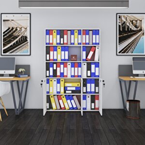Klasör Dolabı Kilitli Alpdem Byz 175*120*30 Klasörlük Kitaplık Ofis Arkalıksız
