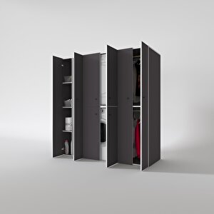 Çamaşır-kurutma Makinesi Dolabı Ve Giysi Dolabı Suyuti Sol Gri 180*170*60  Banyo