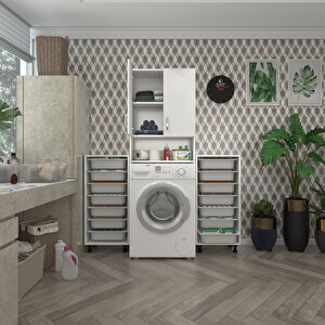 Çamaşır Makinesi Dolabı Sinemsepetduble Byz 07 Li Banyo Arkalıksız Kurutma Bulaşık