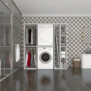 Çamaşır-kurutma Makinesi Dolabı Ve Giysi Dolabı Cevherimdf Sağ Byz 180*170*60  % 100 Full Mdf