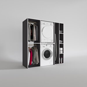 Çamaşır-kurutma Makinesi Dolabı Ve Giysi Dolabı Cevheri Sağ Gri 180*170*60  Banyo