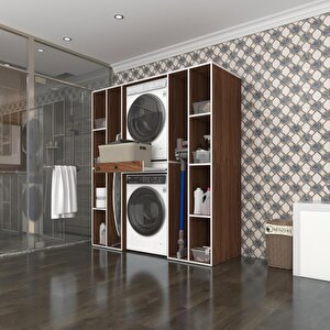 Çamaşır-kurutma Makinesi Dolabı Sadra Cvz 187*170*60 Çekmeceli Raflı Banyo