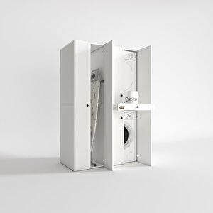 Çamaşır-kurutma Makinesi Dolabı Şahrur Sol Byz 187*120*60 Çekmeceli Banyo