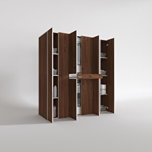 Çamaşır-kurutma Makinesi Dolabı Nazzam Cvz 187*170*60 Çekmeceli Raflı Banyo