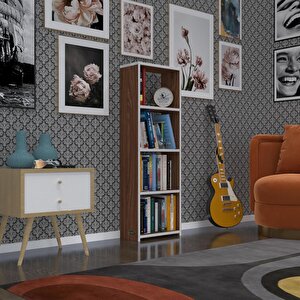 Kitaplık Süper Ga 120*40*19 Cvz 4 Katlı Tek Bölme Ofis Mutfak Banyo Dolabı Arkalıksız Beyaz
