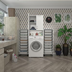 Çamaşır Makinesi Dolabı Sinemsepetduble Byz 09 Lu Banyo Arkalıksız Kurutma Bulaşık