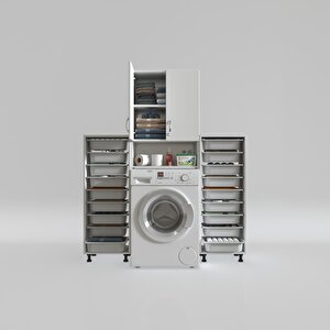 Çamaşır Makinesi Dolabı Sinemsepetduble Byz 09 Lu Banyo Arkalıksız Kurutma Bulaşık