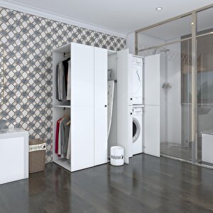 Çamaşır-kurutma Makinesi Dolabı Ve Giysi Dolabı Bistami Sol Byz 180*160*60  Banyo