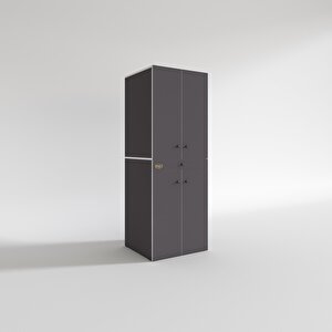 Çamaşır-kurutma Makinesi Dolabı El Kindi Gri 187*070*60 Çekmeceli Kapaklı Banyo