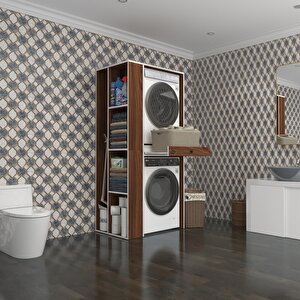 Çamaşır-kurutma Makinesi Dolabı Bacce Sol Cvz 187*090*60 Çekmeceli Banyo