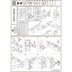 Çamaşır-kurutma Makinesi Dolabı Şahrur Sağ Byz 187*120*60 Çekmeceli + Tekli Duvar Rafı Hediye