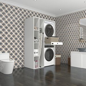 Çamaşır-kurutma Makinesi Dolabı Gutasmdf Sol Byz 187*120*60 Çekmeceli % 100 Full Mdf