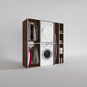 Kenzlife Çamaşır-kurutma Makinesi Dolabı Ve Giysi Dolabı Cevheri Sağ Ceviz 180x170x60  Banyo
