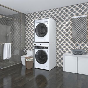 Çamaşır-kurutma Makinesi Dolabı Avi Senna Beyaz 187x70x60 Çekmeceli Banyo