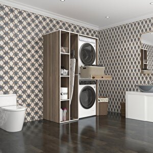 Çamaşır-kurutma Makinesi Dolabı Gutas Sol Crd 187*120*60 Çekmeceli Banyo
