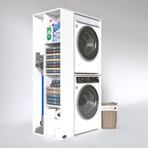 Çamaşır-kurutma Makinesi Dolabı Demyanmdf Sol Byz 180*090*60 % 100 Mdf Full Mdf Banyo Kapaksız Arkalıksız