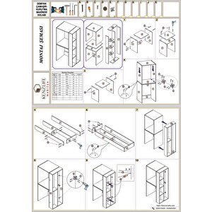Kenzlife Çamaşır-kurutma Makinesi Dolabı Demyanmdf Sol Byz 180*090*60 % 100 Mdf Full Mdf Banyo Kapaksız Arkalıksız