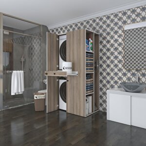 Çamaşır-kurutma Makinesi Dolabı Ahi Evran Sağ Crd 187*090*60 Çekmeceli Banyo