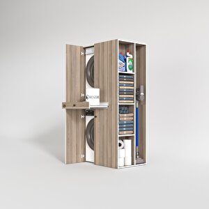 Çamaşır-kurutma Makinesi Dolabı Ahi Evran Sağ Crd 187*090*60 Çekmeceli Banyo