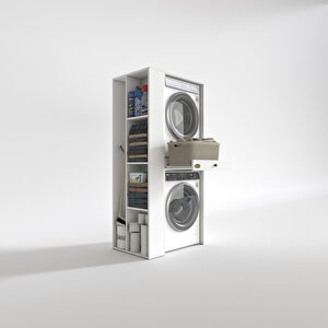 Çamaşır-kurutma Makinesi Dolabı Bacce Sol Byz 187*090*60 Çekmeceli Banyo