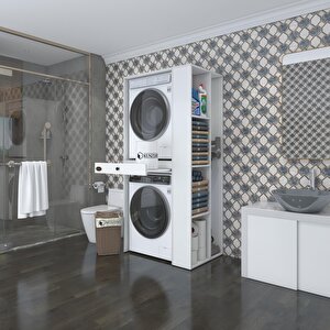 Çamaşır-kurutma Makinesi Dolabı Bacce Sağ Byz 187*090*60 Çekmeceli Banyo