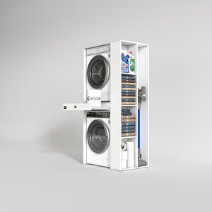 Çamaşır-kurutma Makinesi Dolabı Bacce Sağ Byz 187*090*60 Çekmeceli Banyo