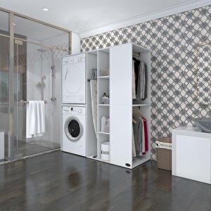 Çamaşır-kurutma Makinesi Dolabı Ve Giysi Dolabı Kazvini Sağ Byz 180*160*60  Banyo